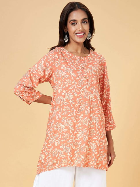 Rangmanch by Pantaloons Peach Printed Tunic