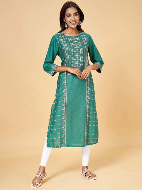 Buy Rangmanch By Pantaloons Blue Cotton Kurti on Snapdeal | PaisaWapas.com