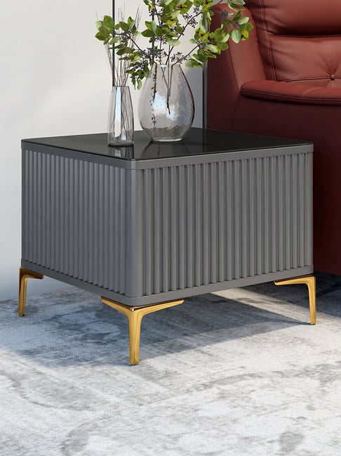 Durian Charlotte Grey Engineered Wood Glass Side & End Table-picture-36