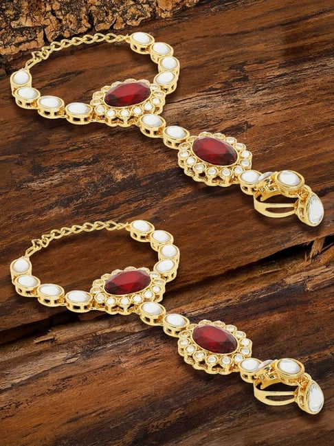 Buy Bridal Silver Hand Chain , Slave Bracelet , Bohemian Wrist Bracelet ,  Kundan Goddess Jewelry , Hand Panja , Bollywood Diamante Brides Jewels  Online in India - Etsy