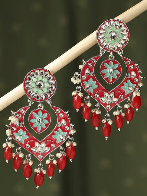 Buy Oomph Jewellery Pink & Mint Green Beads Ethnic Large Earrings Online At  Best Price @ Tata CLiQ