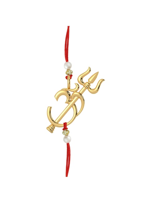 Malabar Gold & Diamonds BIS Hallmarked 14k Yellow Gold Om Rakhi cum Pendant