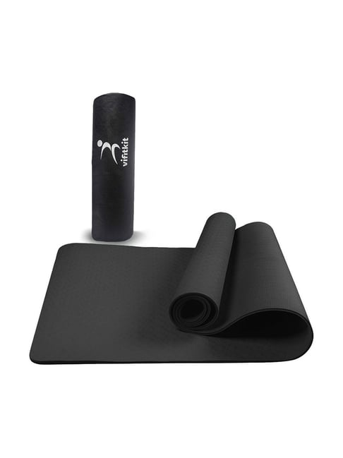 Vifitkit Anti-Skid Yoga Mat (Black) Size - 4mm