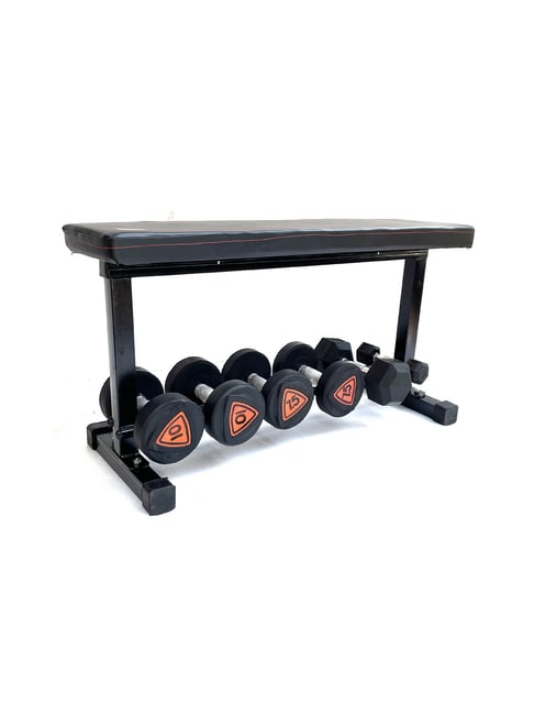 Protoner Flat Weight Lifting Bench (Black) Size 106x45x18