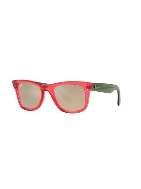 Black-Clear Thick Acetate Trapezoid Tinted Sunglasses with Red Sunwear  Lenses - Davis