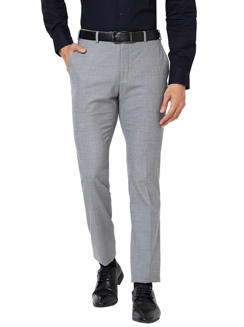 Check Formal Trousers In Grey B95 Lento