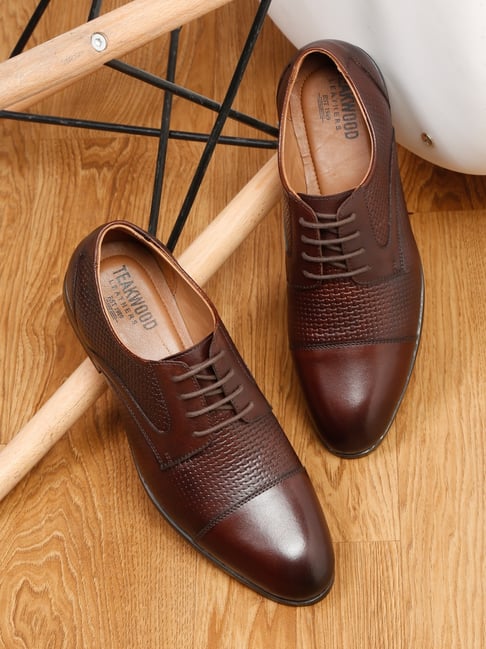 Teakwood Leathers Men's Brown Derby Shoes