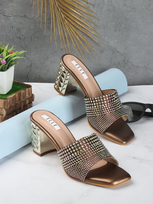 Studded gold online sandals