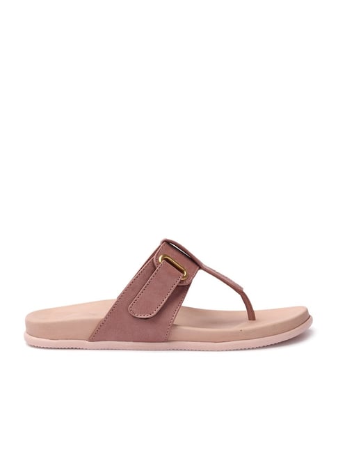 Buy Elle Women's Peach T-Strap Sandals for Women at Best Price