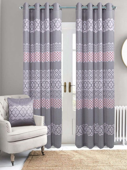 Saral Home Easy Living Sliver Polyester 224 GSM Quite Space Velvet Digital Curtain - Set of 2-picture-21