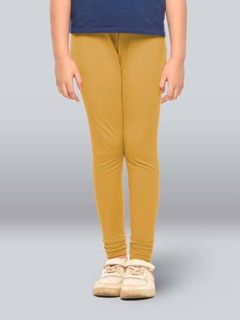 Lyra Kids Beige Red Skinny Fit Leggings (Pack of 2)