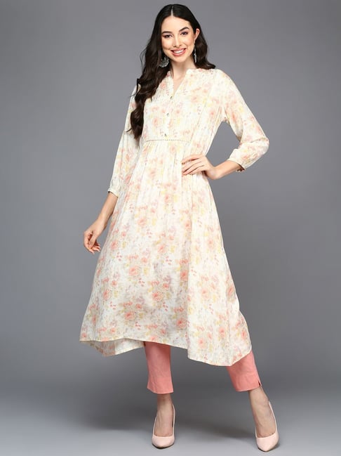 Vaamsi Cream Printed A Line Kurta-picture-41