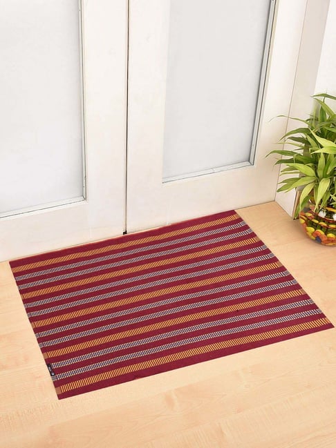 Klotthe Red Cotton 300 GSM Multipurpose Mats - Set of 2