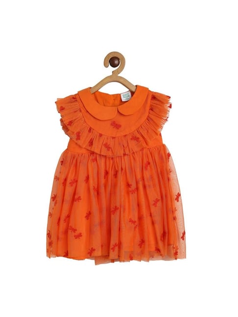 Orange frock for baby girl online