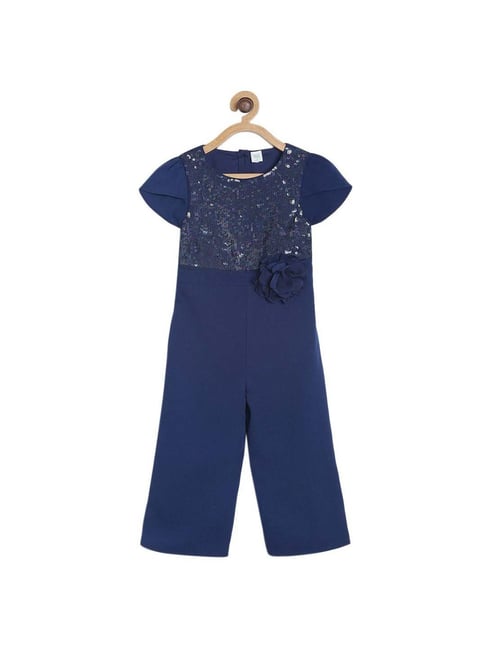MINIKLUB Kids Blue Cotton Applique Jumpsuit