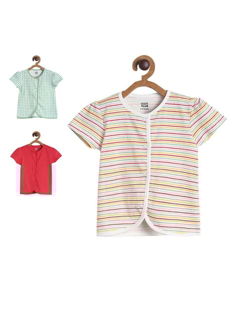 MINIKLUB Kids Multicolor Cotton Printed Top (Pack of 3)-picture-31