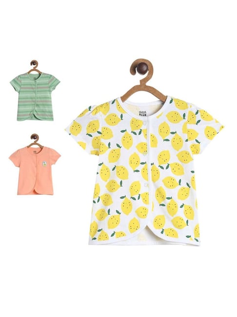 MINIKLUB Kids Multicolor Cotton Printed Top (Pack of 3)-picture-36