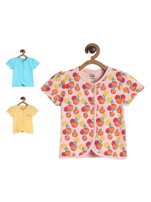 MINIKLUB Kids Multicolor Cotton Printed Top (Pack of 3)-picture-37