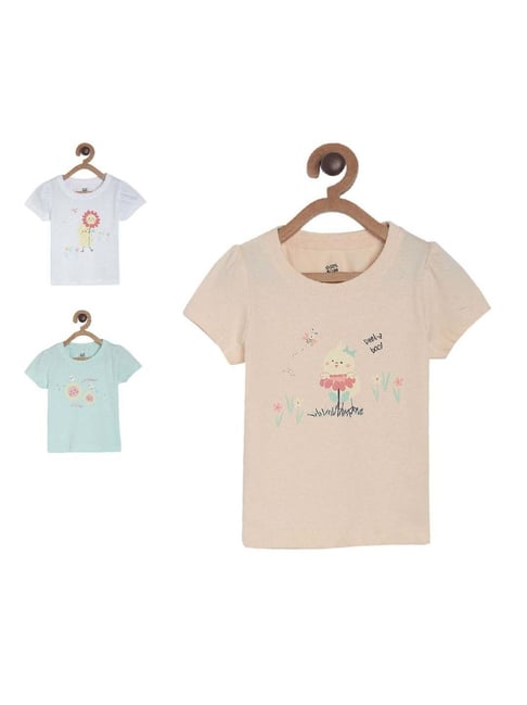MINIKLUB Kids Multicolor Cotton Printed Top (Pack of 3)-picture-27