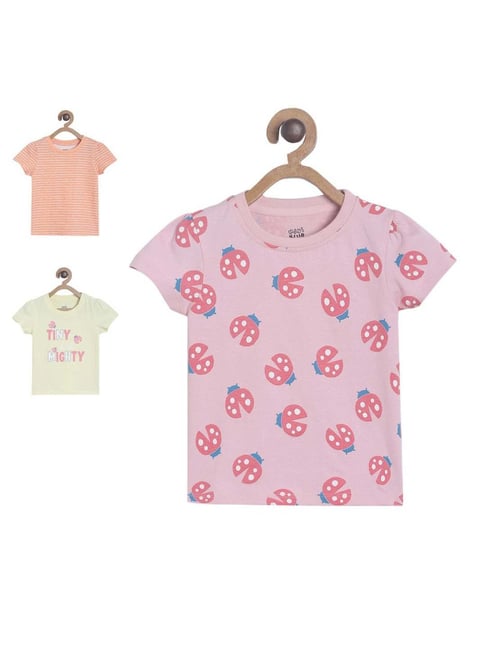 MINIKLUB Kids Multicolor Cotton Printed Top (Pack of 3)-picture-34