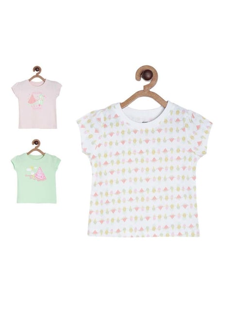 MINIKLUB Kids Multicolor Cotton Printed Top (Pack of 3)-picture-33