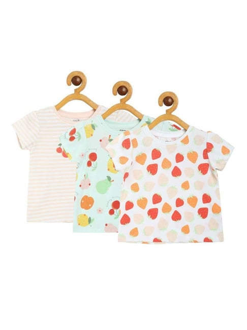 MINIKLUB Kids Multicolor Cotton Printed Top (Pack of 3)-picture-35