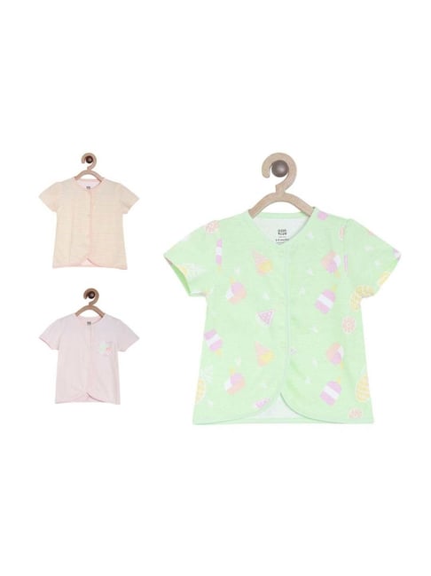 MINIKLUB Kids Multicolor Cotton Printed Top (Pack of 3)-picture-38