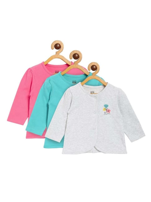 MINIKLUB Kids Multicolor Cotton Printed Full Sleeves Top (Pack of 3)-picture-28
