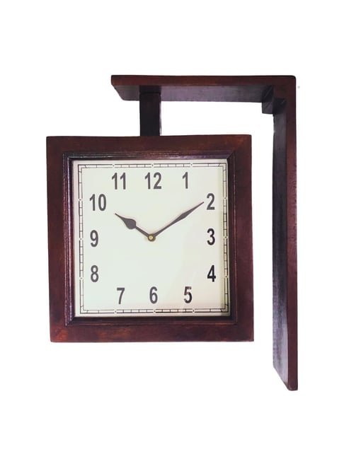 buy-ancient-clock-makers-square-brown-wood-wall-clock-at-best-price