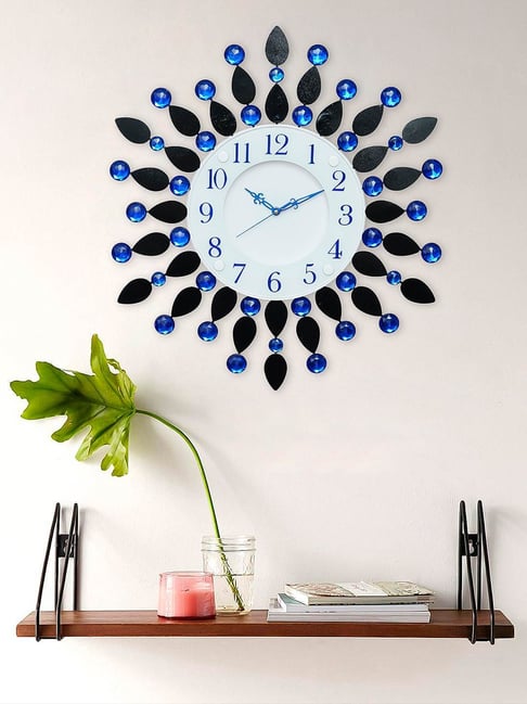 CHRONIKLE Round Blue & Black Iron Wall Clock-picture-12