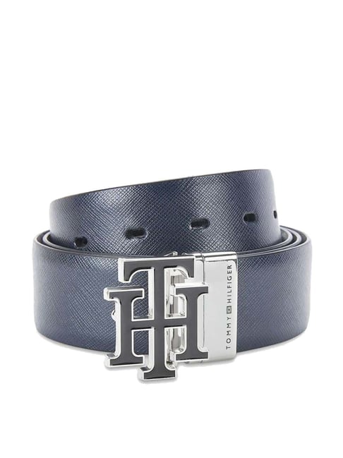Tommy Hilfiger Limoges Navy & Black Leather Reversible Belt for Men
