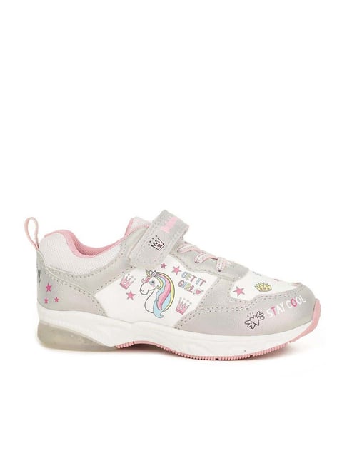 Bubblegummers by Bata Kids Silver White Velcro Shoes