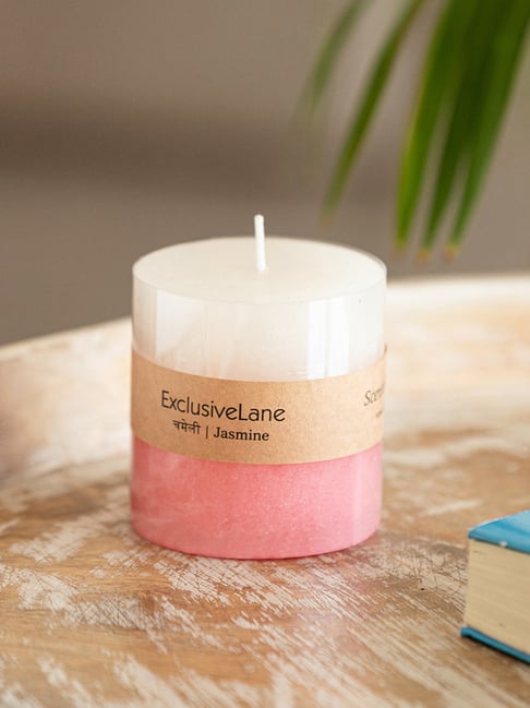 Jasmine scented candles, Jasmine pillar candle