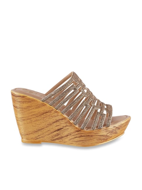 Catwalk golden sale wedges