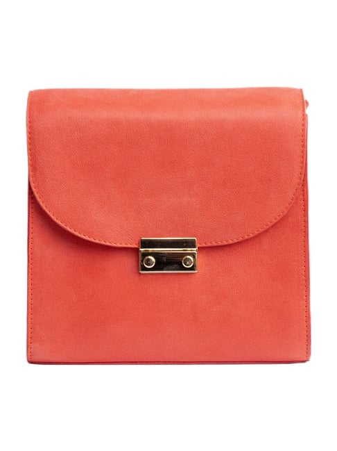 LSSAN Handbag - Orange - Embroidered | Leather Shoulder Bag By Moroccan  Corridor®
