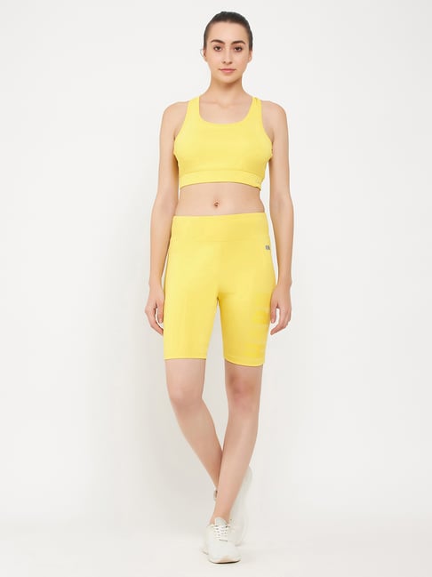 Clovia Yellow Sports Bra