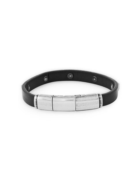 Police Silver-Plated Calama Black Bracelet for Men-picture-30