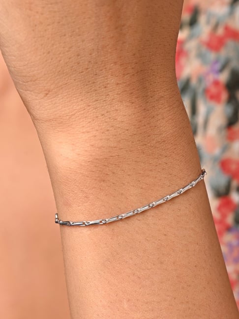 Buy Clara Sterling Silver Adjustable Chimta Chain Bracelet