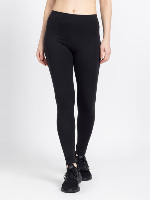 adidas Black Cotton Printed Tights