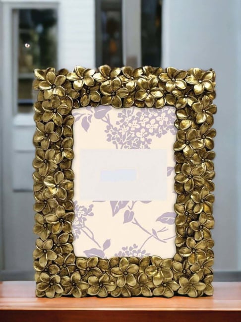 Art Street Gold Engineered Wood Wedding Hand-Crafted Resin Photo Frame