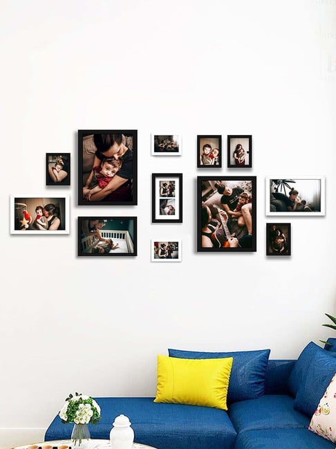 Art Street Black Synthetic Large Collage Wall Photo Frame - Set of 12-picture-26