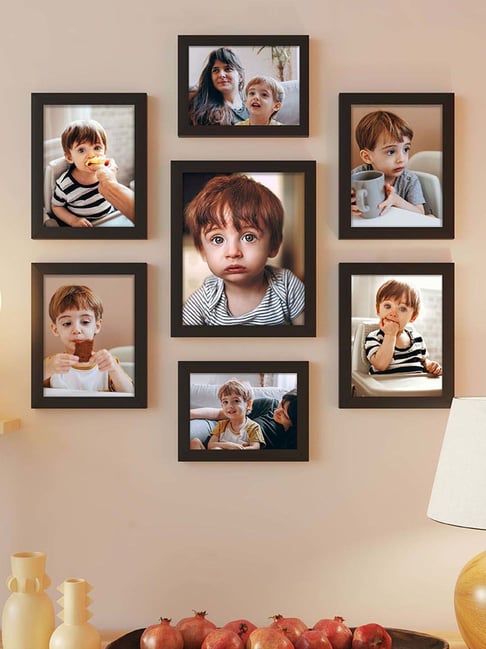 Art Street Black Synthetic Country Side Wall Photo Frame - Set of 7-picture-15