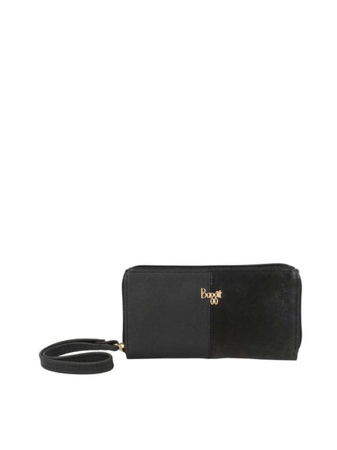 Buy Baggit Black Color Block Zip Around Wallet for Women Online At