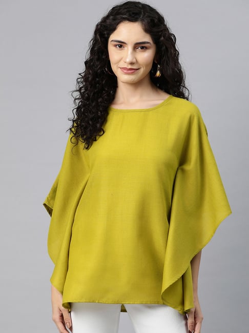 Cottinfab Lime Green Regular Fit Kaftan Top-picture-30