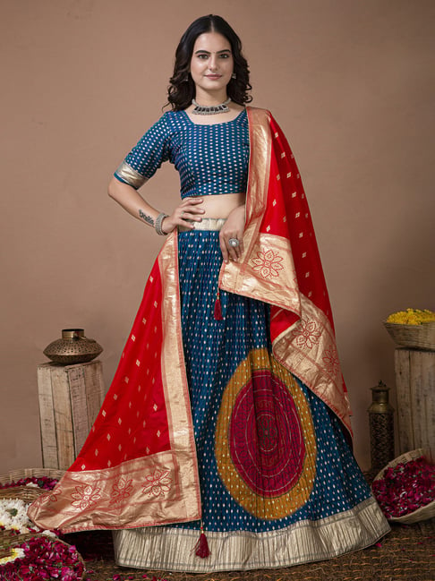 Latest navy blue color designer lehenga choli buy online – Joshindia