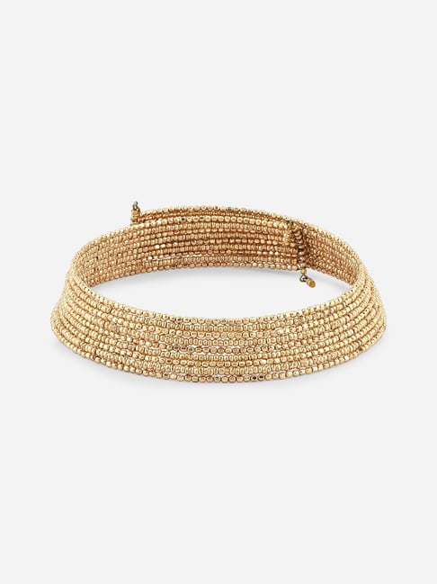 Buy ToniQ Gold-Plated Beads Multi Strands Choker Cuff Necklace