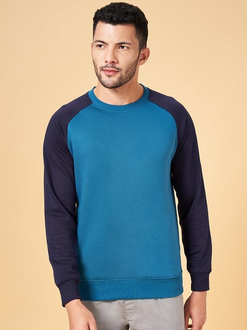 Urban Ranger by Pantaloons Teal Regular Fit Self Pattern Sweatshirt-picture-41