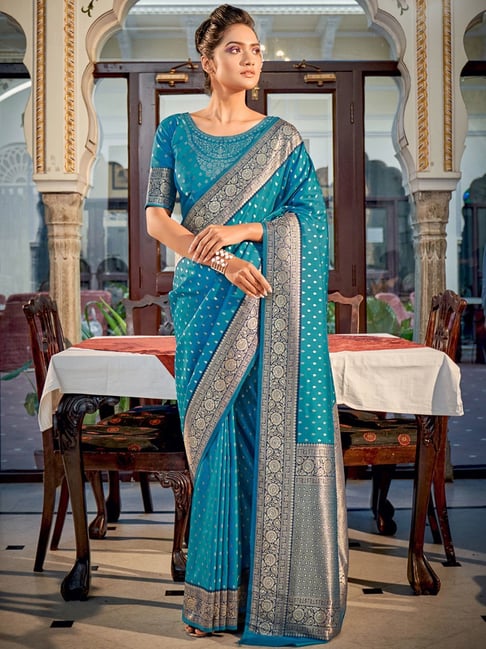 Rama Green Weaving Silk Banarasi Saree – Leemboodi