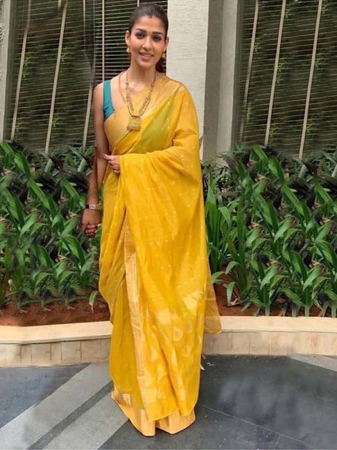 Buy Yellow net diamond heavy work wedding Saree in UK, USA and Canada