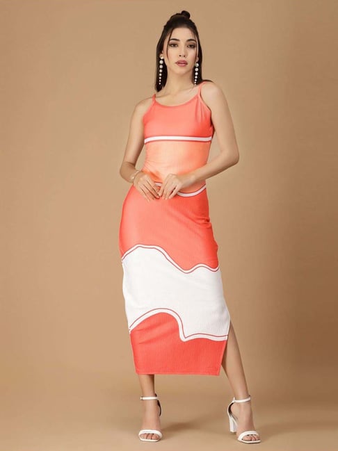 Orange and cheap white sundress